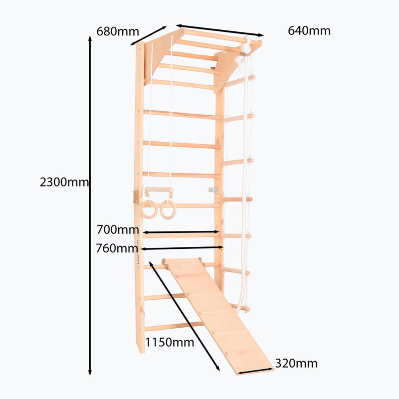 RINAGYM Kombi 3 Gymnastikleiter 16