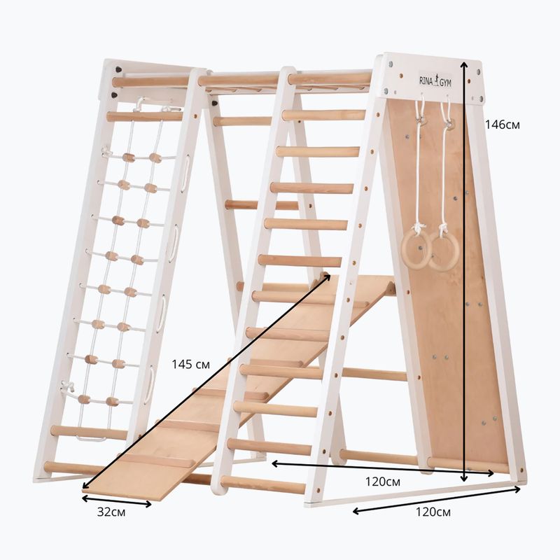 Gymnastikrahmen aus Holz RINAGYM 5M-UPNW-SEGH weiß 7