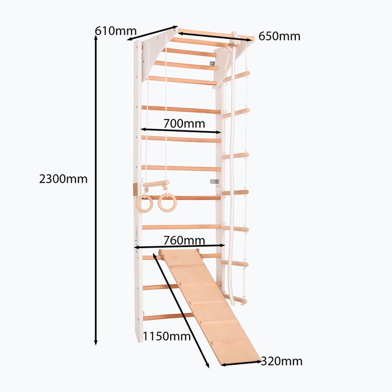 RINAGYM Gymnastikleiter Combi 3 weiß 5