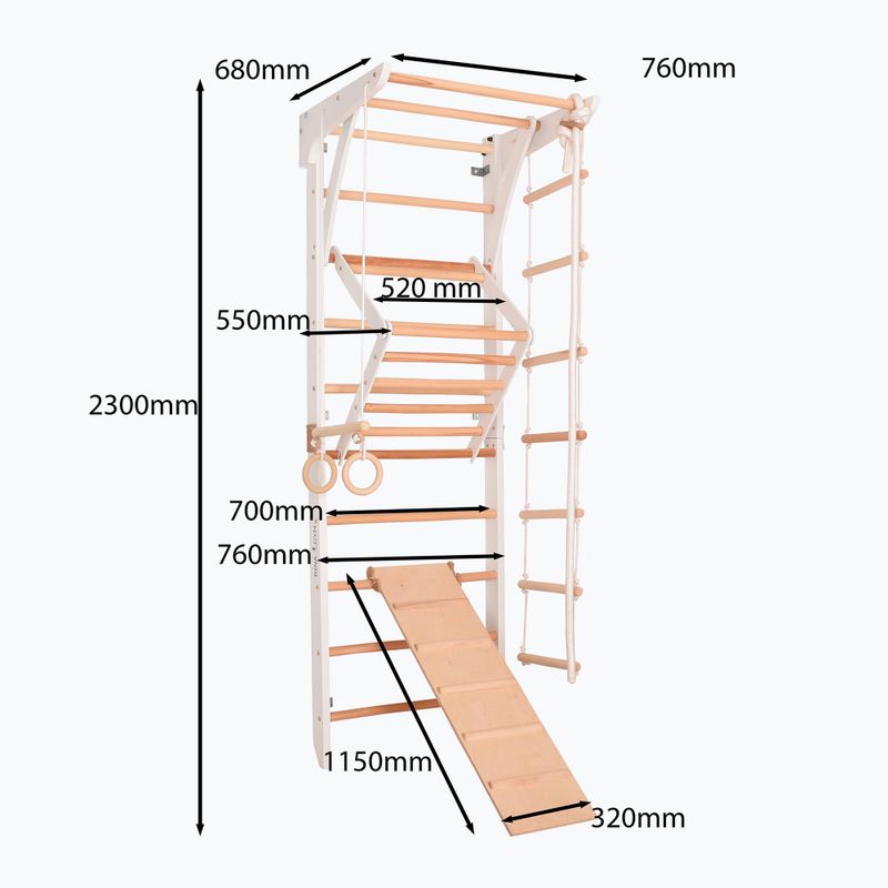RINAGYM Kinder 3 weiß Gymnastikleiter 8