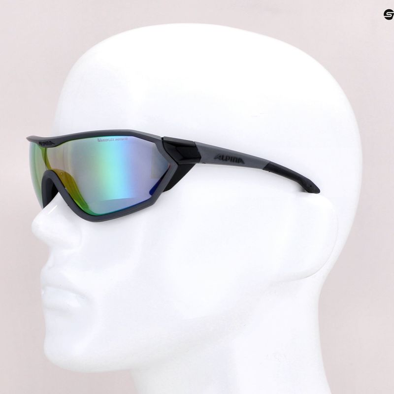 Fahrradbrille Alpina S-Way VM coal matt black/rainbow mirror 7