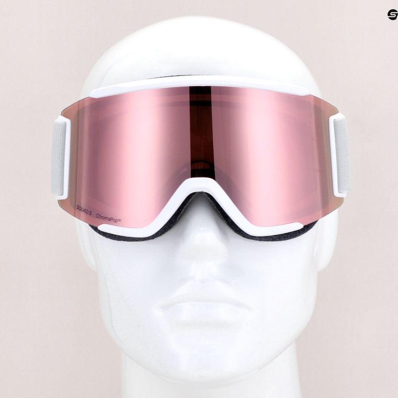 Skibrille Smith Squad S white vapor/chromapop everyday rose gold mirror M764 9