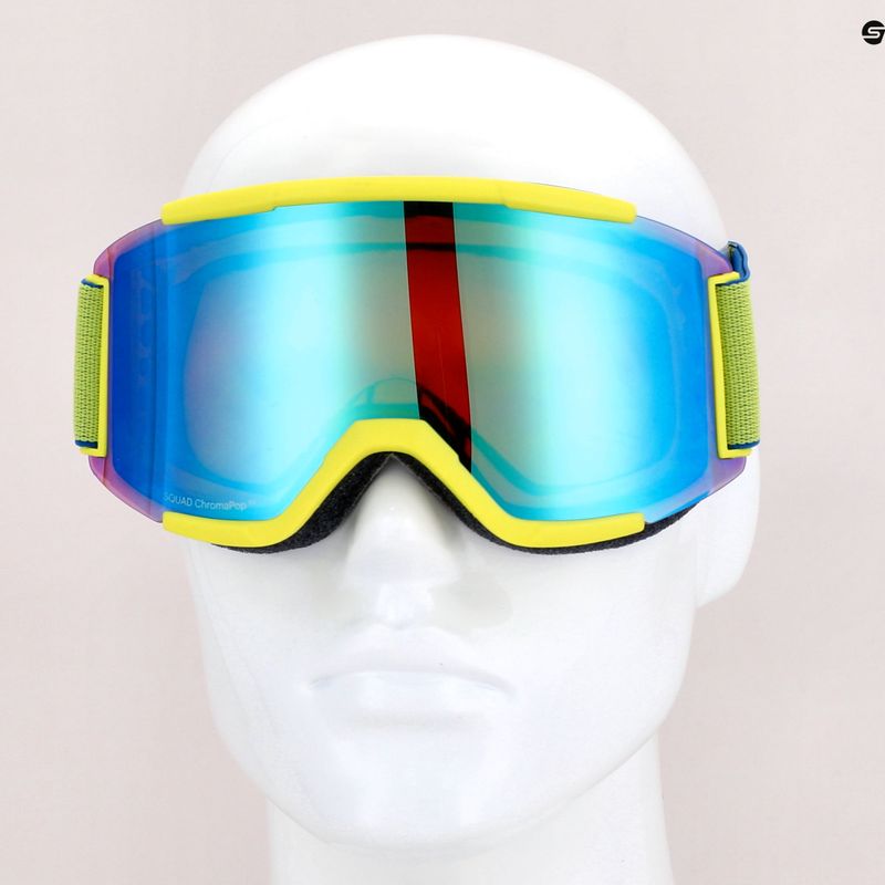 Skibrille Smith Squad neon yellow/chromapop everyday green mirror M668 10