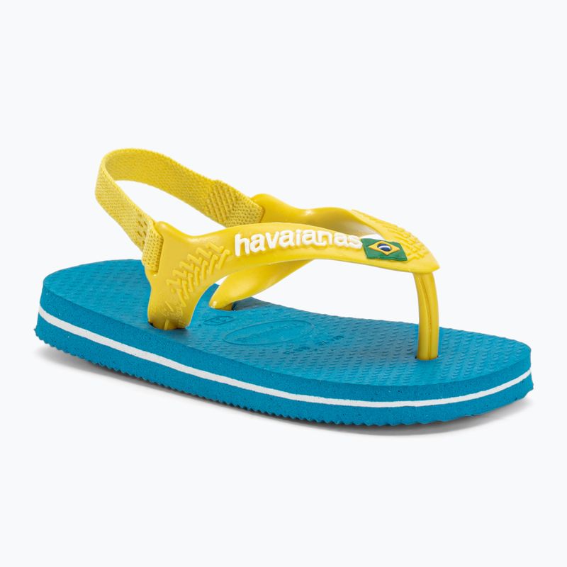 Havaianas Baby Brasil Logo II Badelatschen weiß/blau/grün/gelb