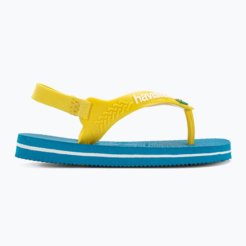 Havaianas Baby Brasil Logo II Badelatschen weiß/blau/grün/gelb 2