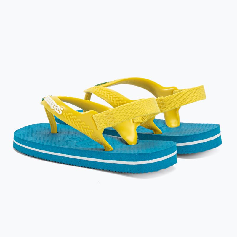 Havaianas Baby Brasil Logo II Badelatschen weiß/blau/grün/gelb 3