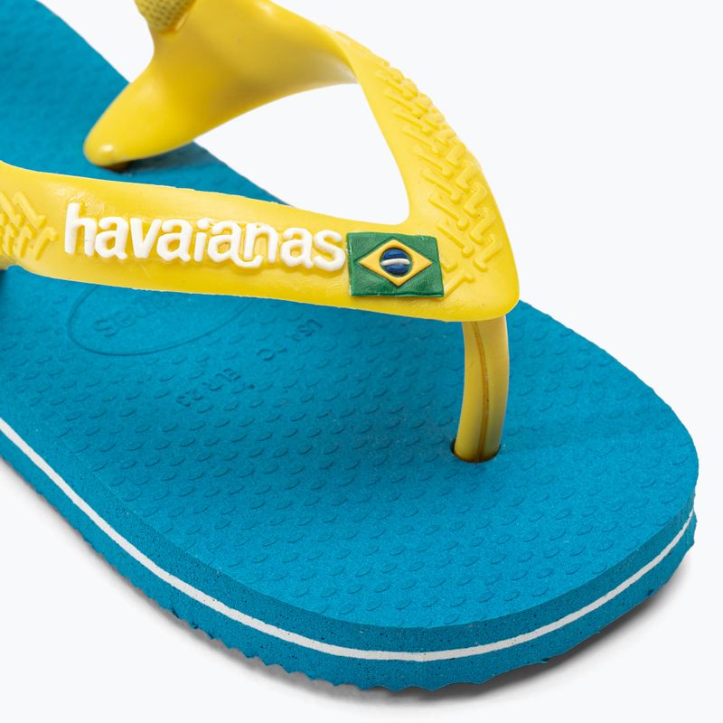 Havaianas Baby Brasil Logo II Badelatschen weiß/blau/grün/gelb 7