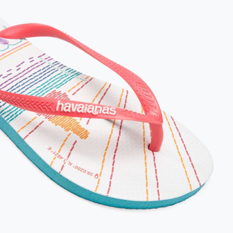 Havaianas Slim Local Soul Ibiza Damen Pantoletten rot/blau/orange 7