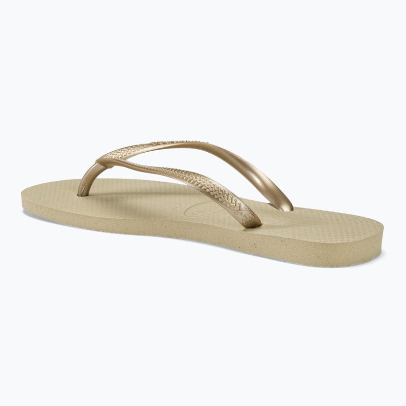 Damen Havaianas Slim sandgrau / hellgoldene Flip Flops 3