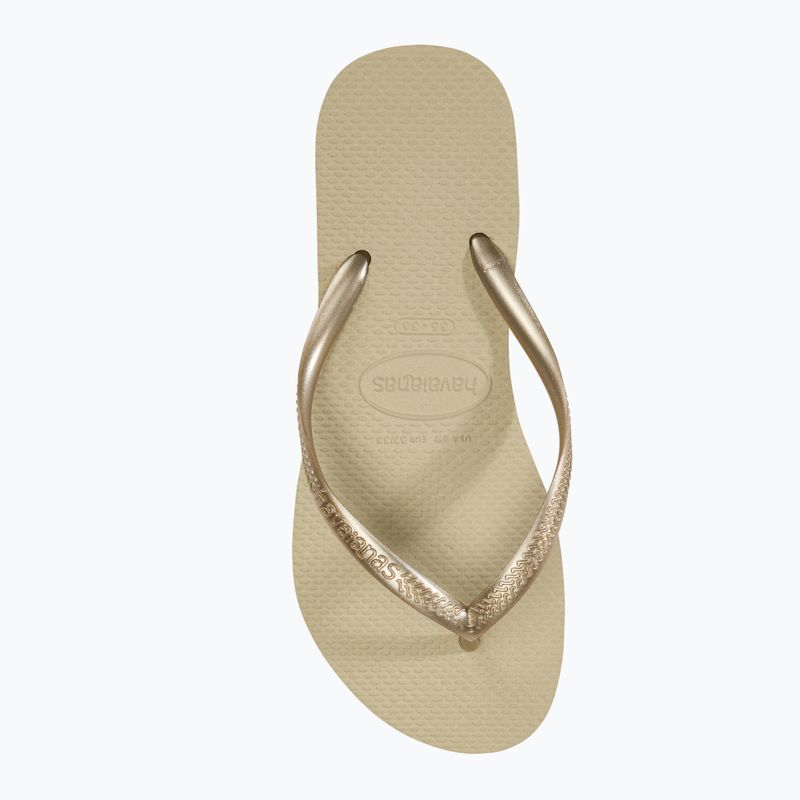 Damen Havaianas Slim sandgrau / hellgoldene Flip Flops 5