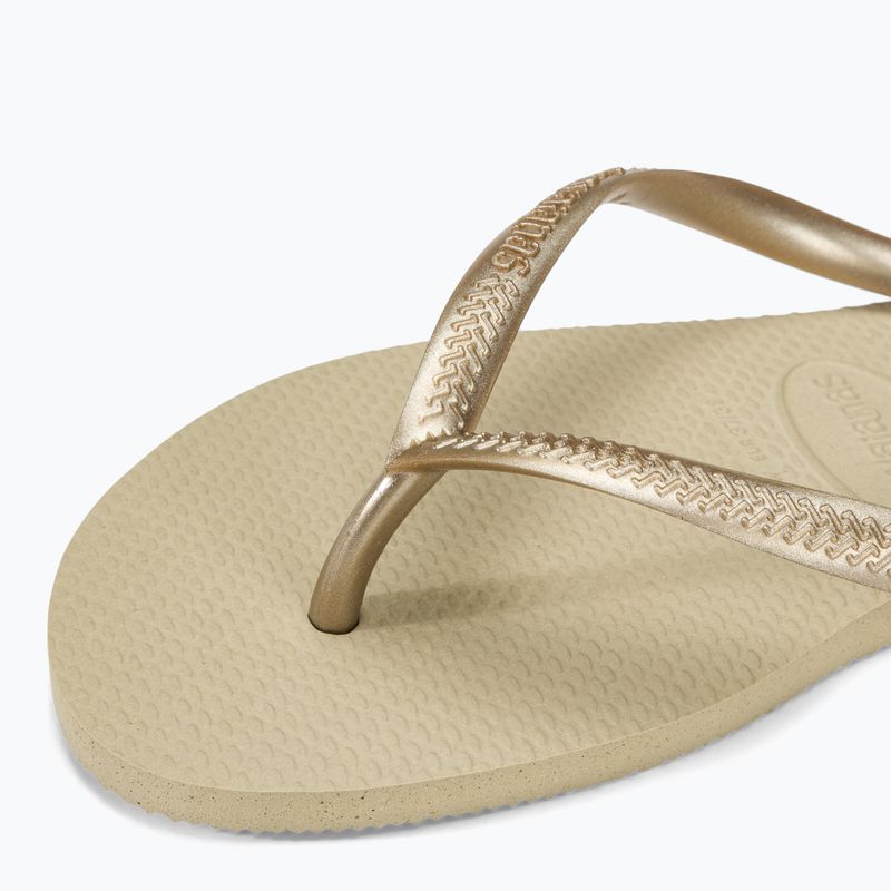 Damen Havaianas Slim sandgrau / hellgoldene Flip Flops 7