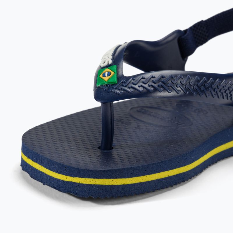 Havaianas Baby Brasil Logo II marineblau / zitrusgelb Kindersandalen 8