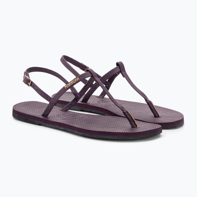 Havaianas You Riviera Damen Sandalen lila/schwarz/gold 4