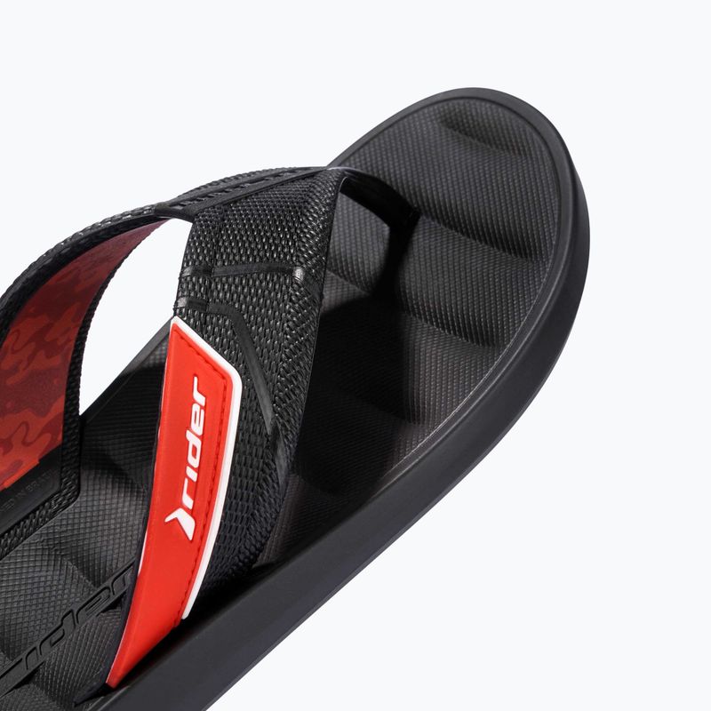 Herren RIDER Free Mix Zehensteg Flip Flops schwarz/rot 12