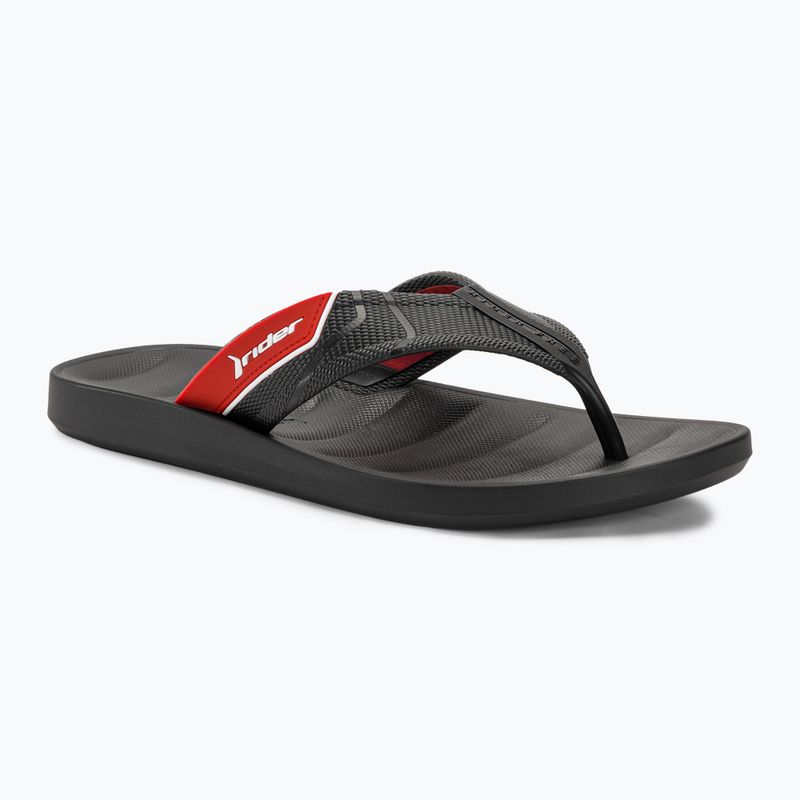 Herren RIDER Free Mix Zehensteg Flip Flops schwarz/rot