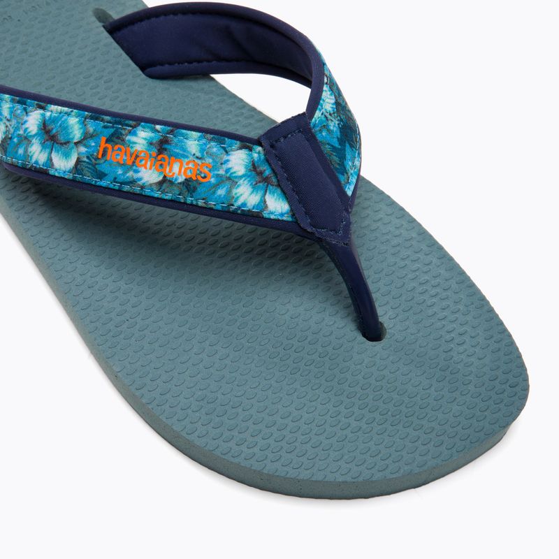 Herren Havaianas Surf Material silber/blau Pantoletten 7