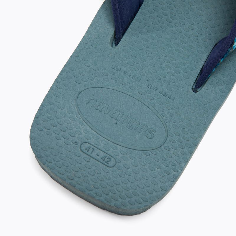 Herren Havaianas Surf Material silber/blau Pantoletten 9