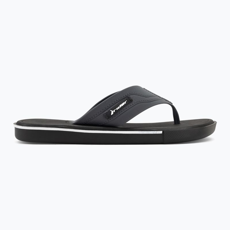 Herren RIDER Spin Thong Ad Flip Flops schwarz/grau/schwarz 2