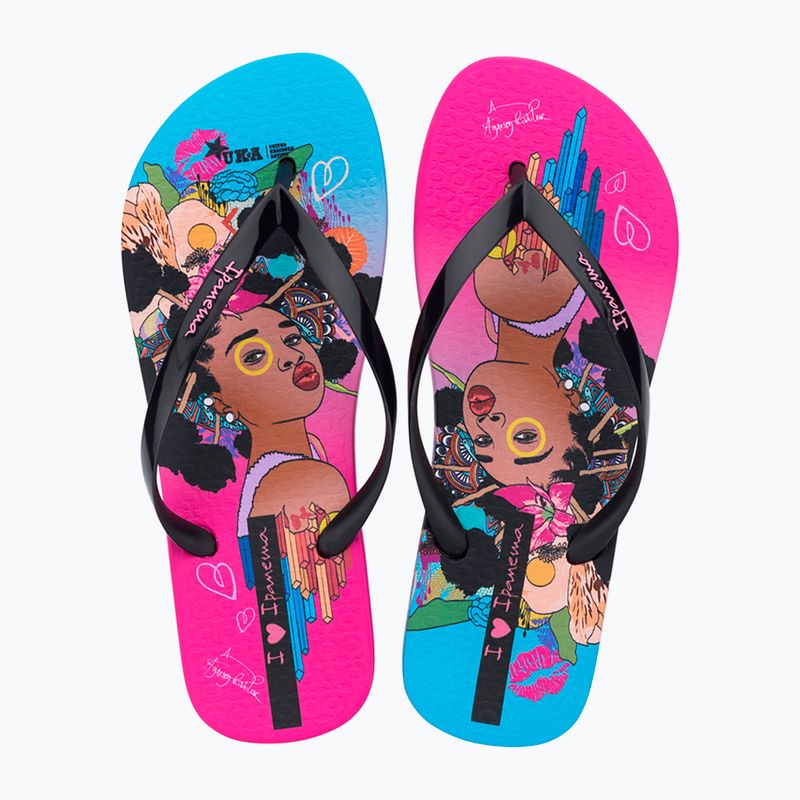 Damen Zehentrenner Ipanema Graffiti V pink/black/blue 2