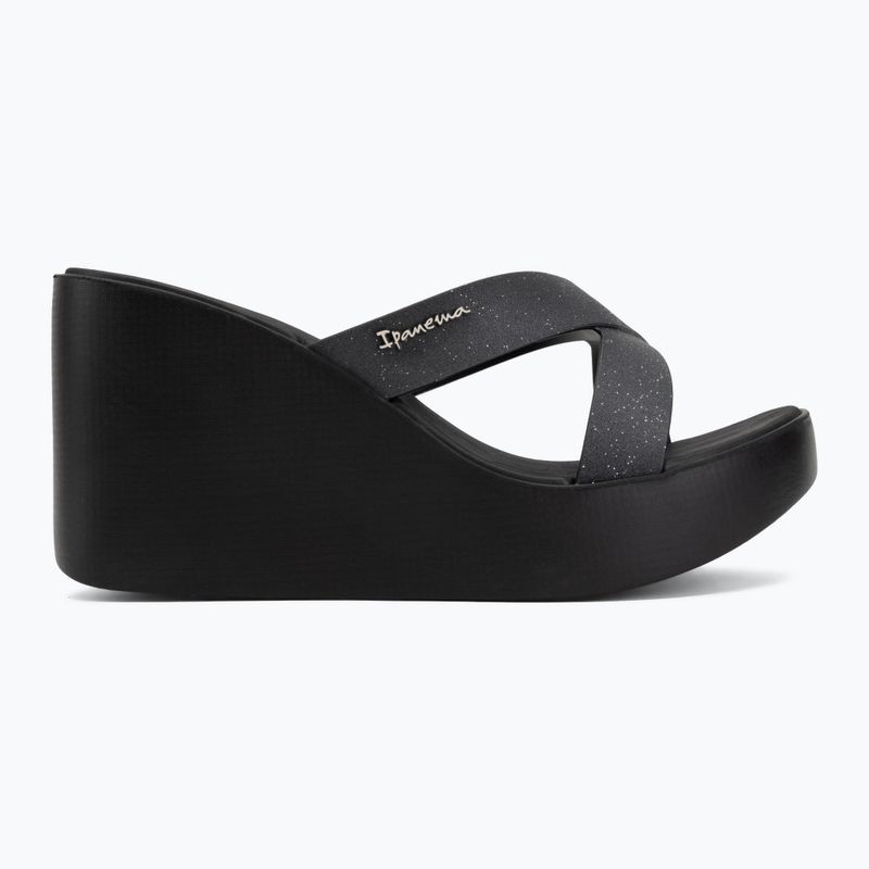 Damen-Pantoletten Ipanema High Fashion II Slide black/glitter/beige 2