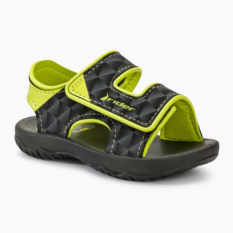 RIDER Basic Sandale V Baby schwarz/neongelb Sandalen