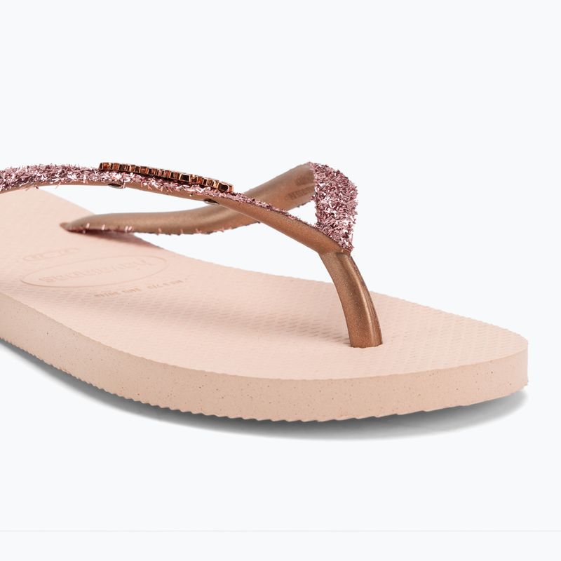 Damen Havaianas Slim Glitter II Flip Flops Ballett rosa / golden erröten 7
