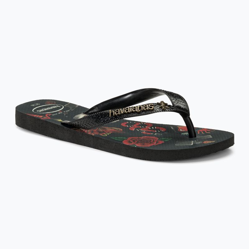 Herren Havaianas Top Tribo Flip Flops schwarz / schwarz