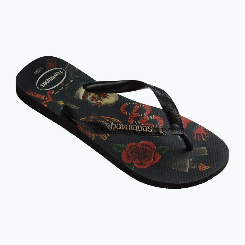Herren Havaianas Top Tribo Flip Flops schwarz / schwarz 10