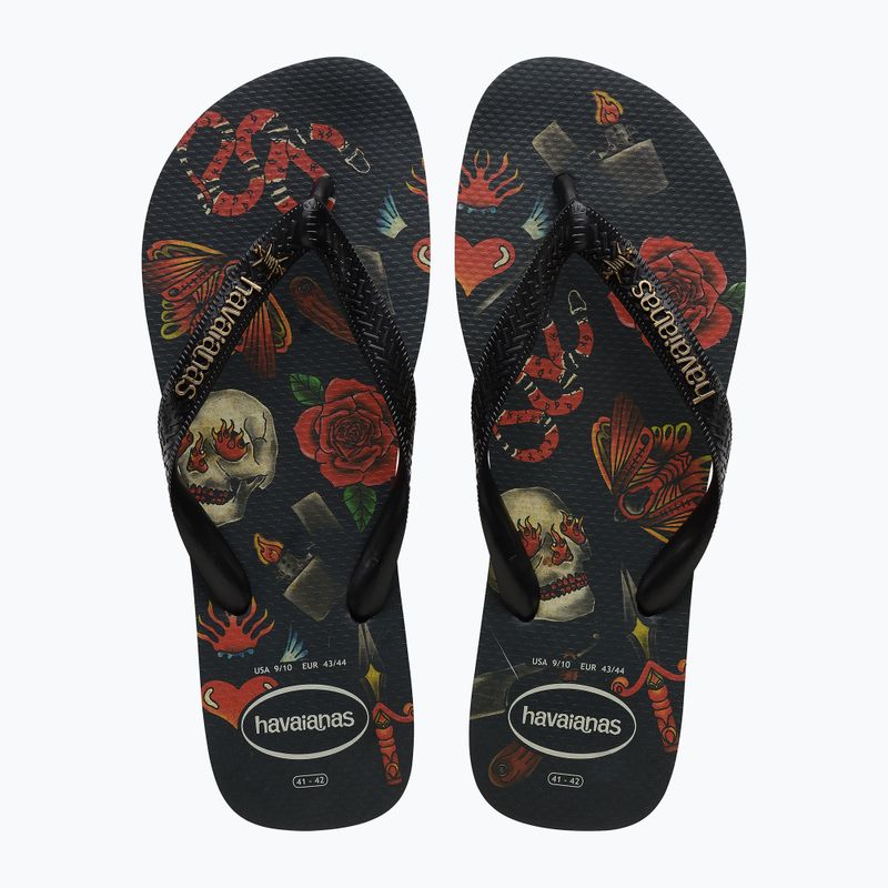 Herren Havaianas Top Tribo Flip Flops schwarz / schwarz 12