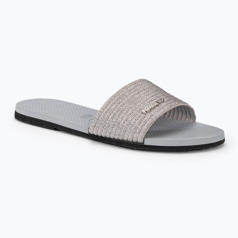 Damen-Flip-Flops Havaianas You Malta Metallic eisgrau