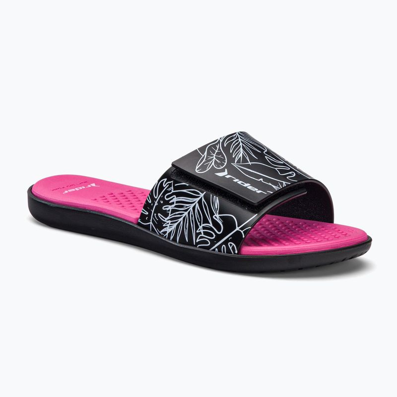 RIDER Pool IV Fem Damen Pantolettel schwarz-rosa 83331-AD447