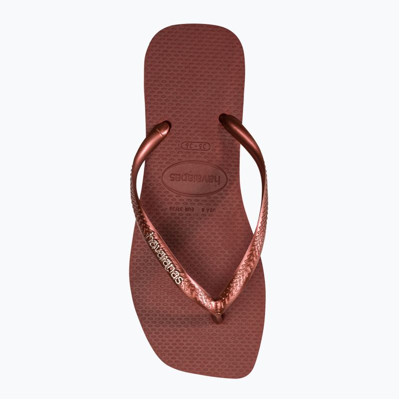 Havaianas Damen Square Logo Metallic mahagonifarben Flip Flops 5