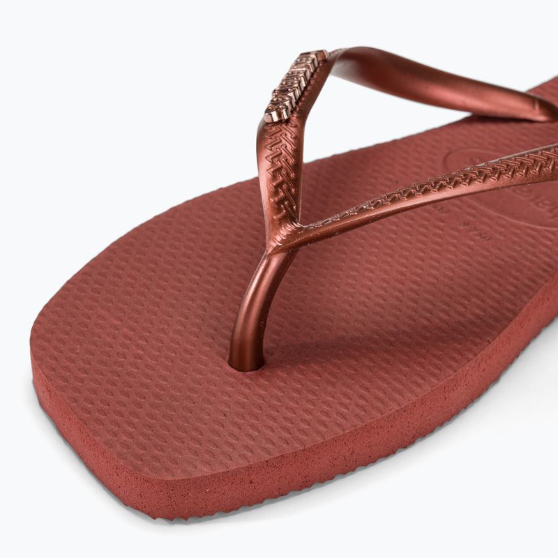 Havaianas Damen Square Logo Metallic mahagonifarben Flip Flops 7