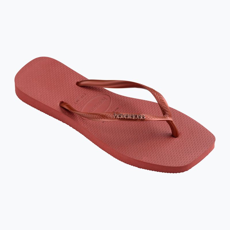 Havaianas Damen Square Logo Metallic mahagonifarben Flip Flops 8