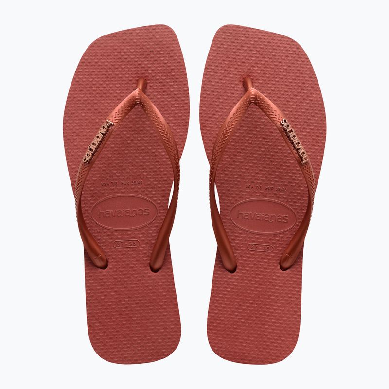 Havaianas Damen Square Logo Metallic mahagonifarben Flip Flops 10