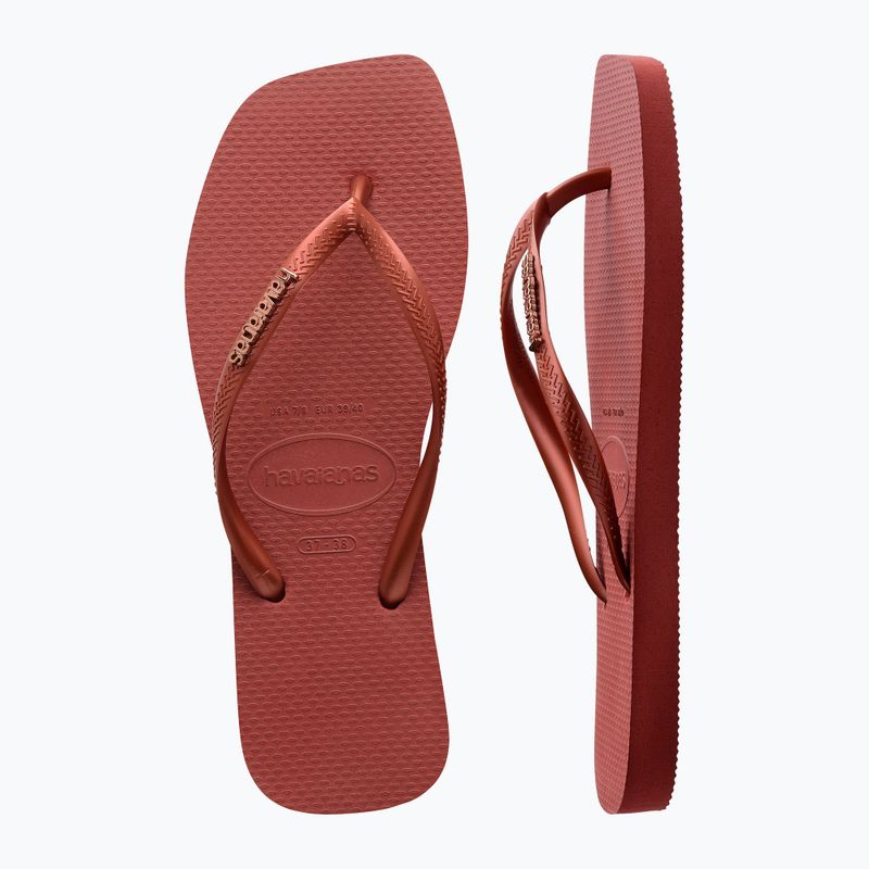 Havaianas Damen Square Logo Metallic mahagonifarben Flip Flops 11