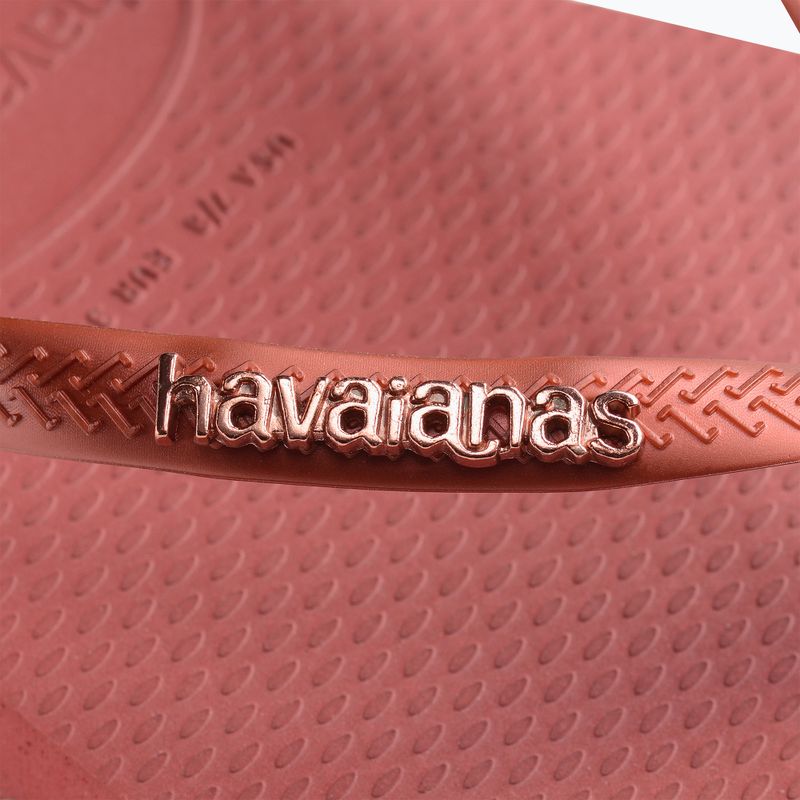 Havaianas Damen Square Logo Metallic mahagonifarben Flip Flops 12