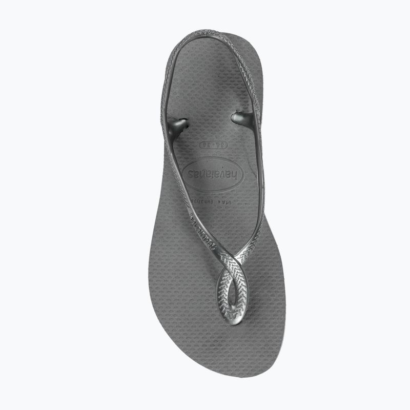 Damen Havaianas Luna Flatform grau Stahl Sandalen 5