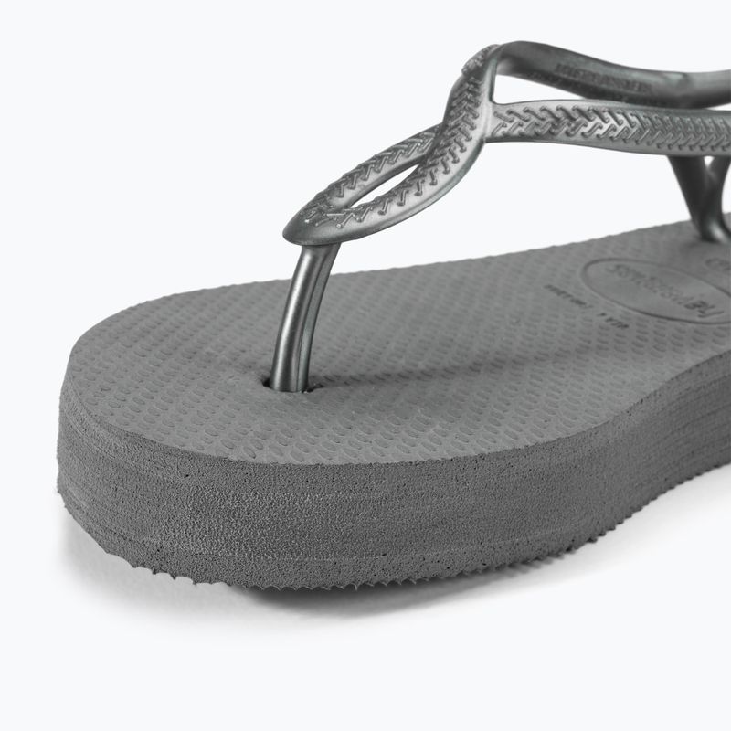 Damen Havaianas Luna Flatform grau Stahl Sandalen 7