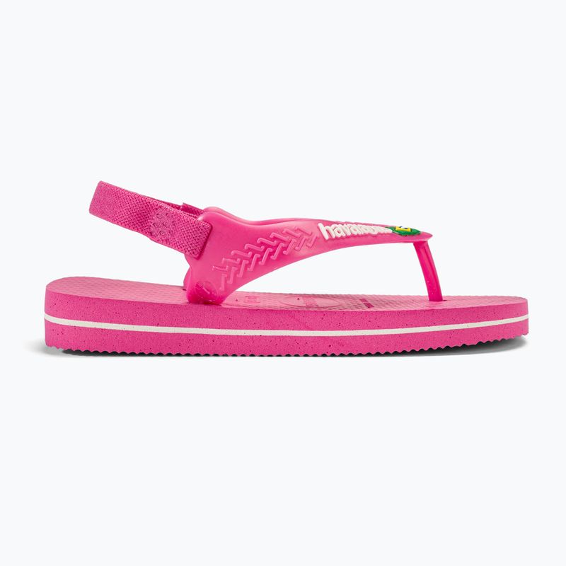 Havaianas Baby Brasil Logo II rosa flux / weiße Sandalen 2