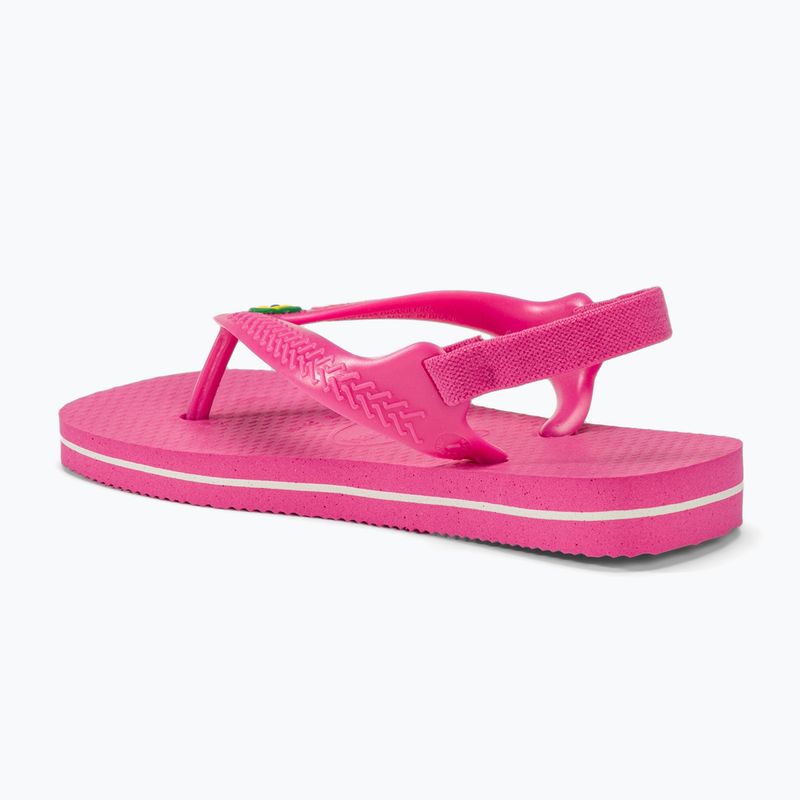 Havaianas Baby Brasil Logo II rosa flux / weiße Sandalen 3