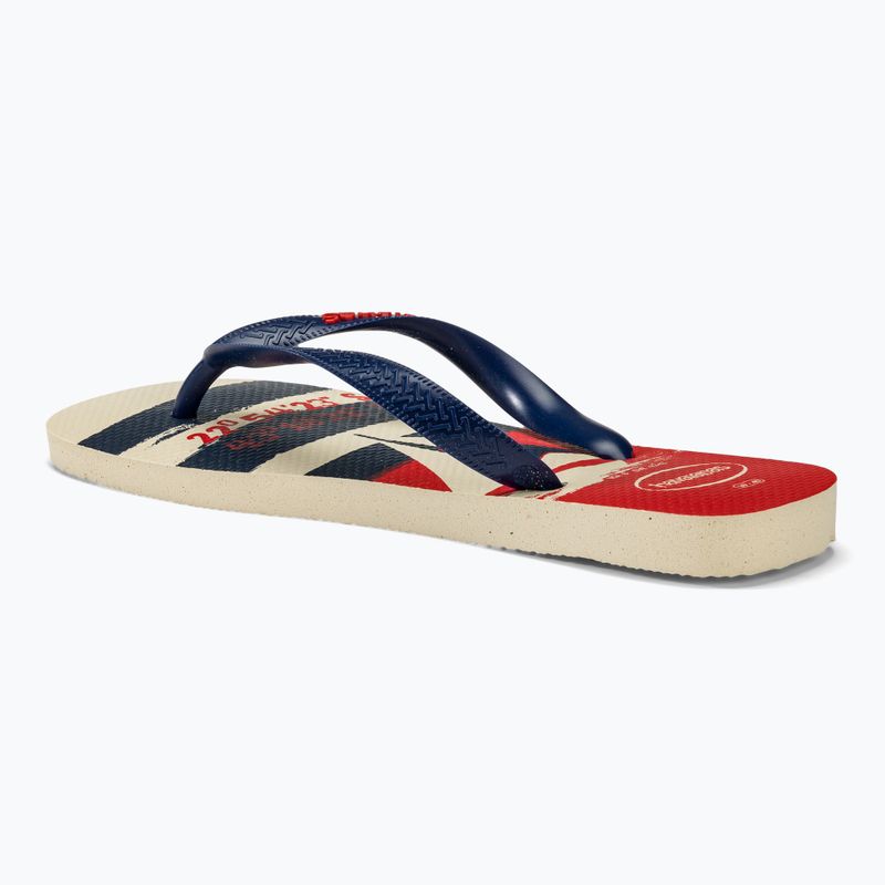 Havaianas Top Nautical Flip Flops beige Stroh / marineblau / rubinrot 3