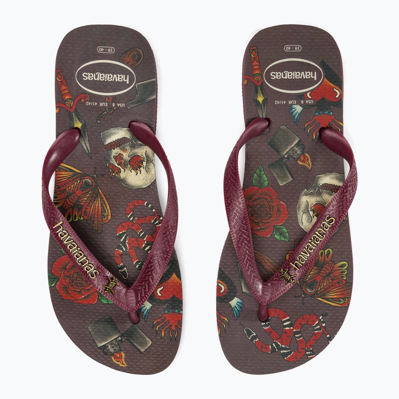 Herren Havaianas Top Tribo dunkelbraun Flip Flops 9