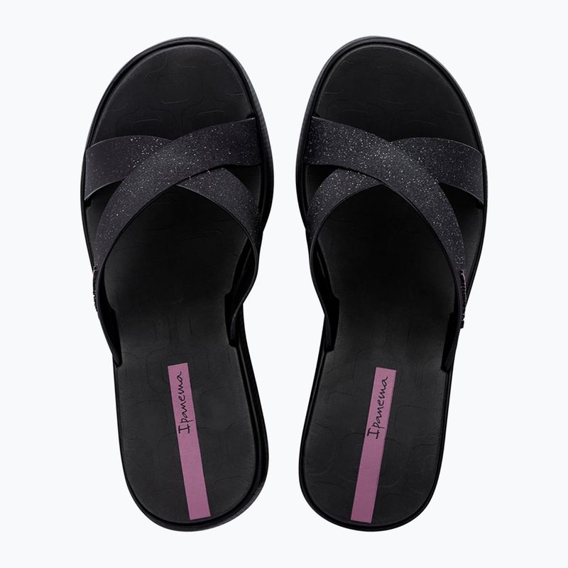 Ipanema High Fashion II Slide Damen schwarz/glitter schwarz/lila Flip-Flops 2