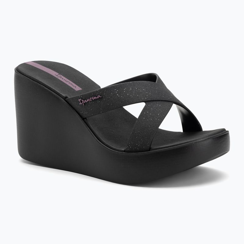 Ipanema High Fashion II Slide Damen schwarz/glitter schwarz/lila Flip-Flops