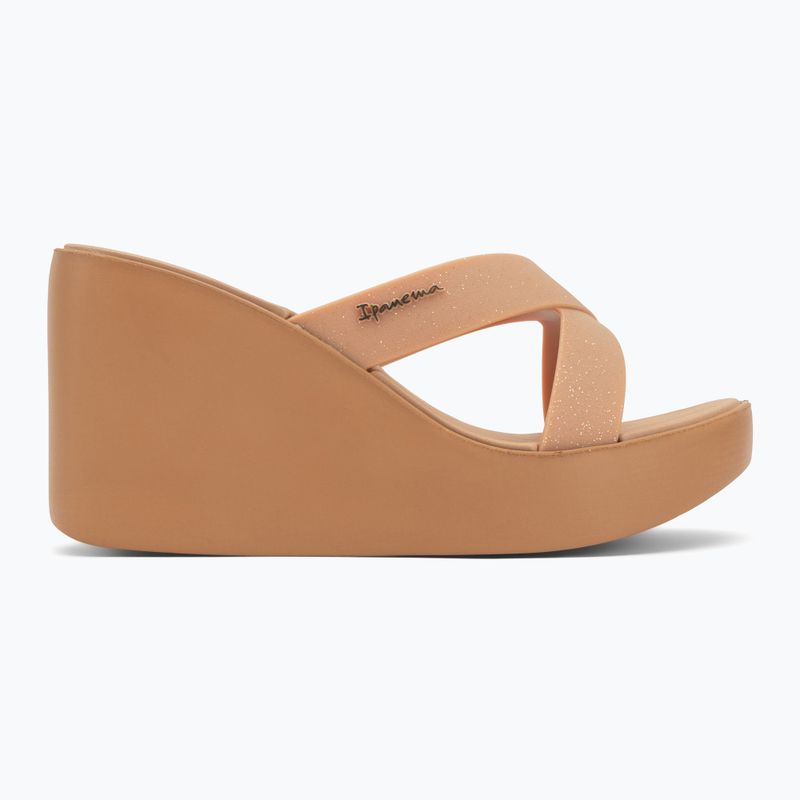 Damen Flip-Flops Ipanema High Fashion II Slide beige/glitter beige/grün 2