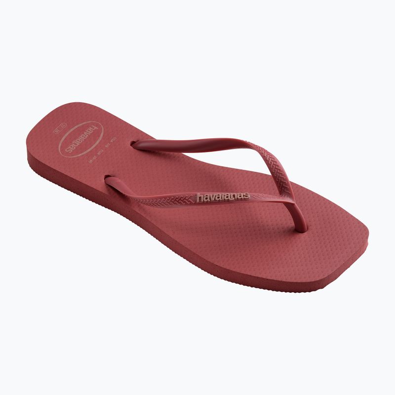 Havaianas Square Logo Flip Flops für Frauen Pop Up pau brasil 8