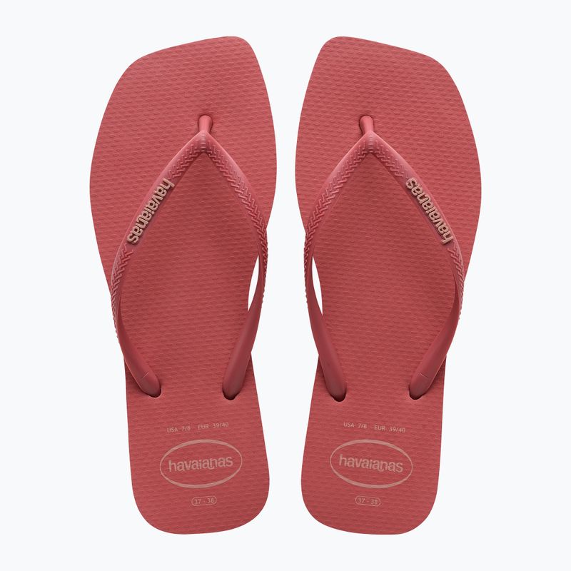 Havaianas Square Logo Flip Flops für Frauen Pop Up pau brasil 10