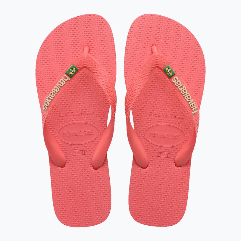 Havaianas Brasil Logo tropische Koralle Flip Flops 4