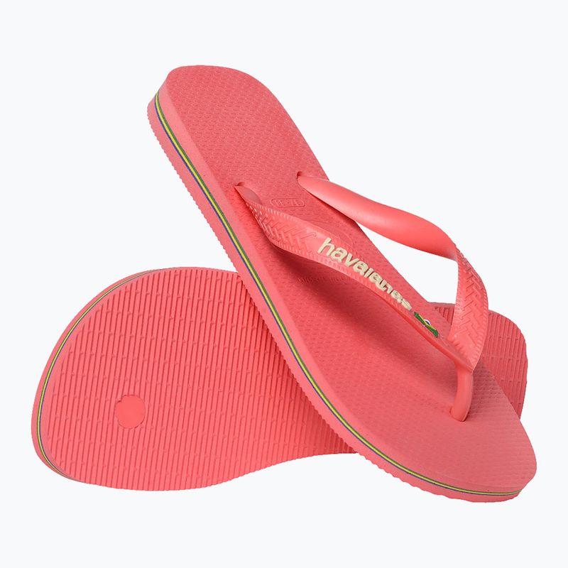 Havaianas Brasil Logo tropische Koralle Flip Flops 6